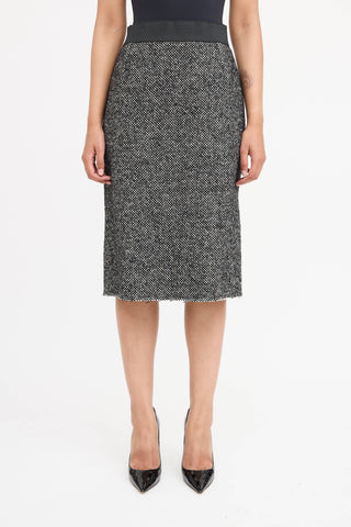 Dolce & Gabbana Wool Checkered Skirt