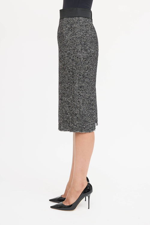 Dolce & Gabbana Wool Checkered Skirt