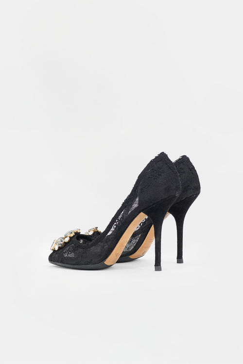 Dolce & Gabbana Lace Embellished Pump