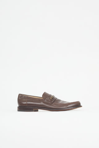 Dolce & Gabbana Leather Logo Bar Loafer