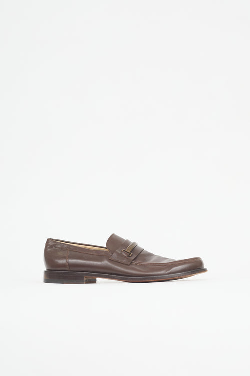 Dolce & Gabbana Leather Logo Bar Loafer