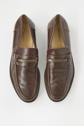 Dolce & Gabbana Leather Logo Bar Loafer