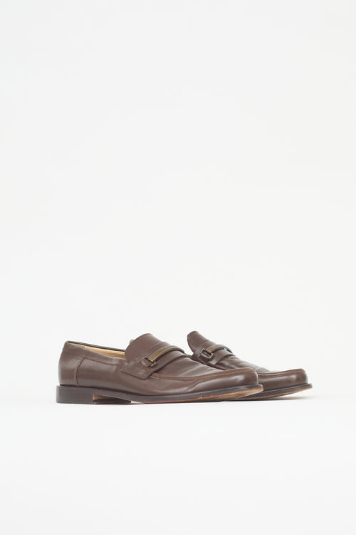 Dolce & Gabbana Leather Logo Bar Loafer