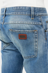 Dolce & Gabbana Light Wash Distressed Slim Jeans
