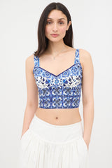 Dolce & Gabbana Majolica Printed Corset Top