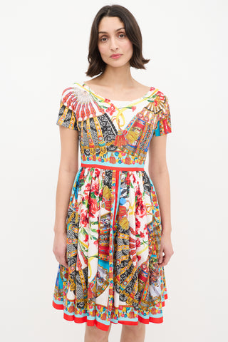 Dolce & Gabbana Multicolour Carnival Printed A-Line Dress