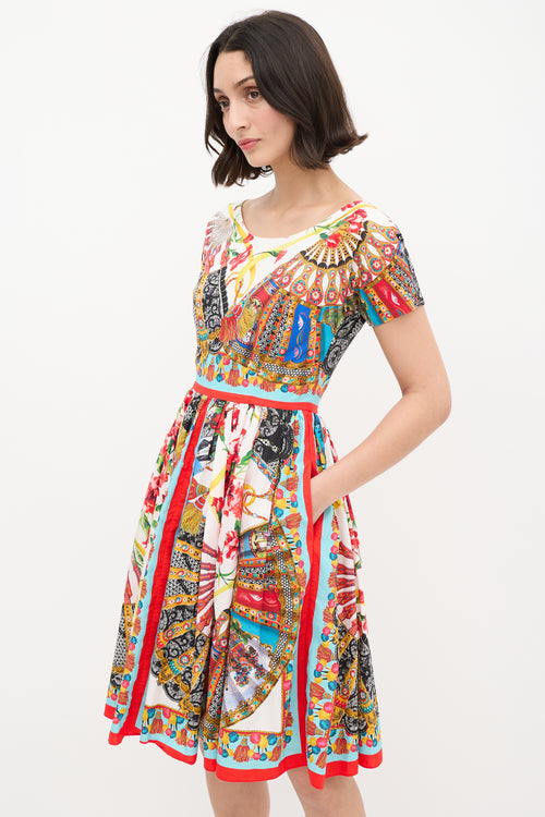 Dolce & Gabbana Multicolour Carnival Printed A-Line Dress