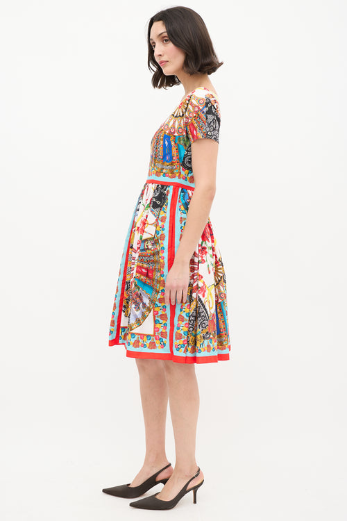 Dolce & Gabbana Multicolour Carnival Printed A-Line Dress