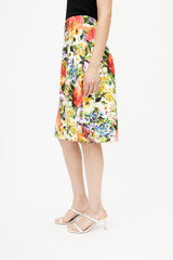Dolce & Gabbana Multicolour Floral Brocade Skirt