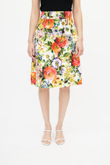 Dolce & Gabbana Multicolour Floral Brocade Skirt