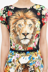 Dolce & Gabbana Multicolour Floral & Print Silk Dress
