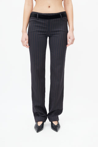 Dolce & Gabbana Navy & Brown Pinstripe Trouser