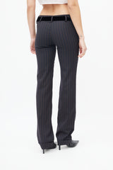 Dolce & Gabbana Navy & Brown Pinstripe Trouser