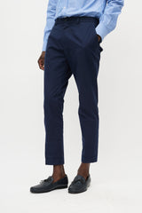 Dolce & Gabbana Navy Buttoned Waist Trouser