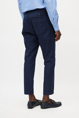 Dolce & Gabbana Navy Buttoned Waist Trouser