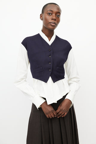 Dolce & Gabbana Navy & White Vest Top