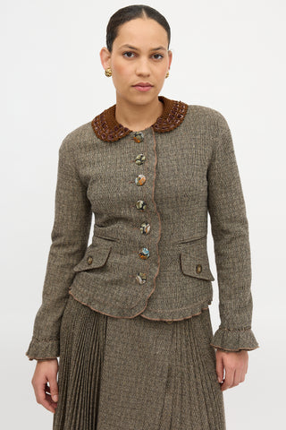 Dolce & Gabbana Patterned Ruffle Jacket