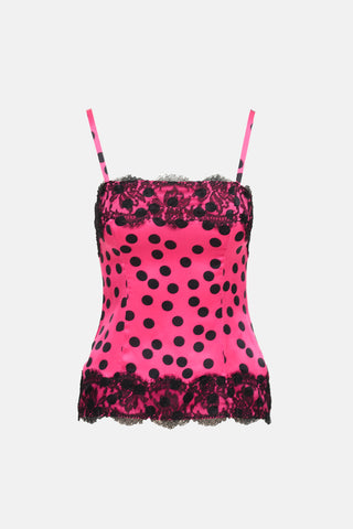 Dolce & Gabbana Silk Lace Polka Dot Tank Top
