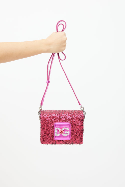 Dolce & Gabbana Pink Metallic Sequin Bag