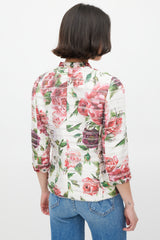 Dolce & Gabbana Pink & Multicolour Silk Floral Panelled Jacket