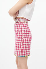 Dolce & Gabbana Pink & Multicolour Tweed Skirt