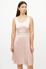 Dolce & Gabbana Pink Silk Ruffled Dress