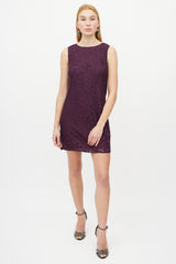 Dolce & Gabbana Purple Floral Lace Dress
