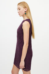 Dolce & Gabbana Purple Floral Lace Dress