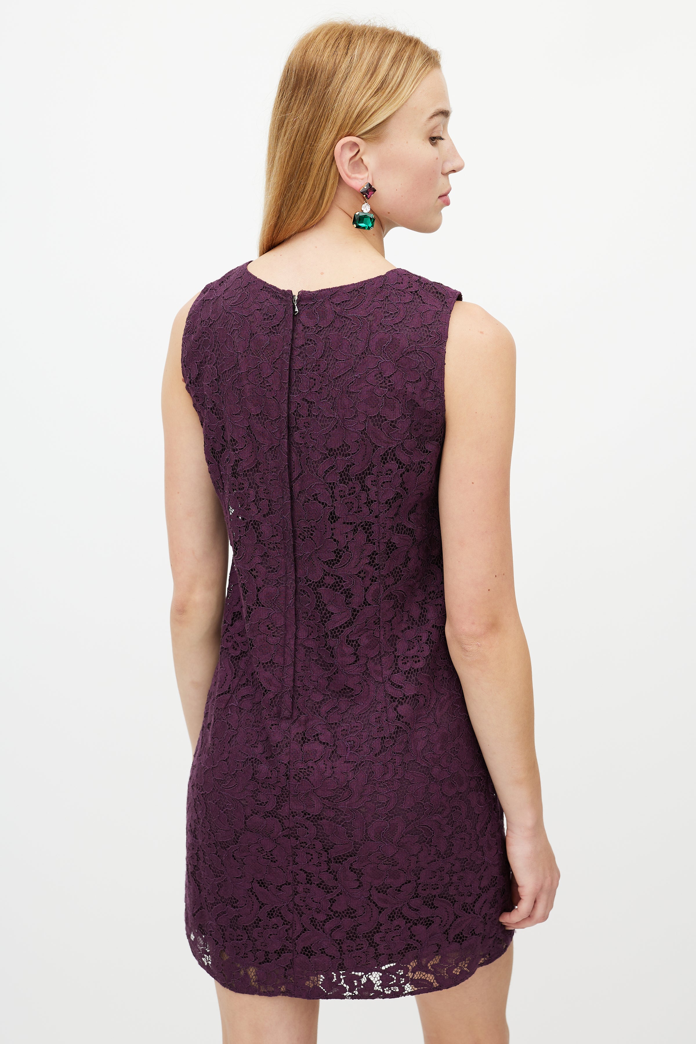 Dolce & Gabbana // Purple Floral Lace Dress VSP Consignment Dolce & Gabbana // Purple Floral Lace Dress VSP Consignment