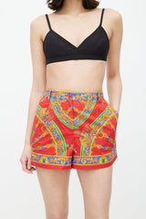 Dolce & Gabbana Red & Multicolour Caretto Short