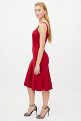 Dolce & Gabbana Red Sleeveless Godet Dress