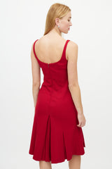Dolce & Gabbana Red Sleeveless Godet Dress