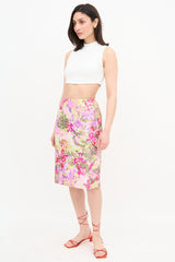 Dolce & Gabbana Satin Floral Skirt