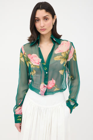 Dolce & Gabbana Silk Floral Sheer Shirt