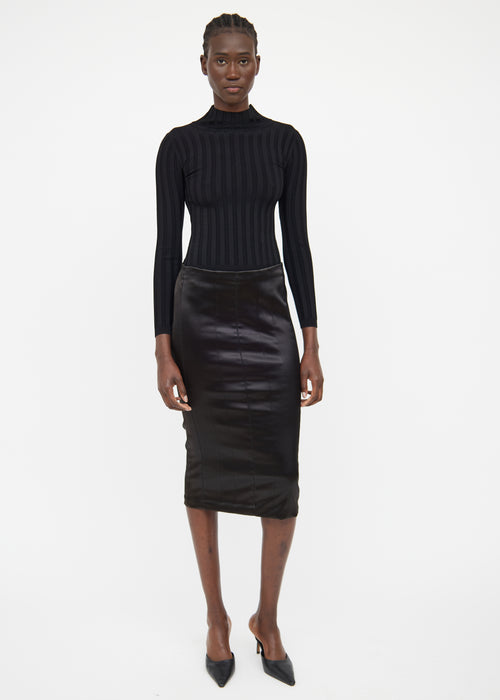 Dolce & Gabbana Silk Panel Clasp Midi Skirt