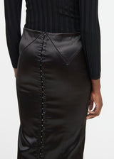 Dolce & Gabbana Silk Panel Clasp Midi Skirt