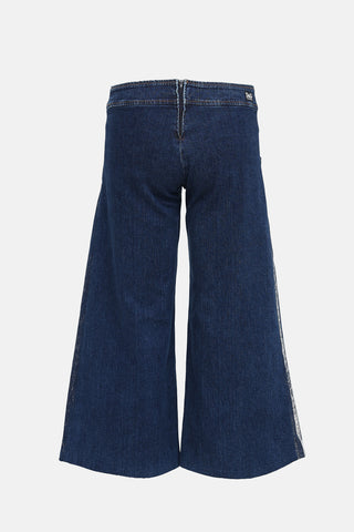 Splatter Wide Leg Cropped Jeans