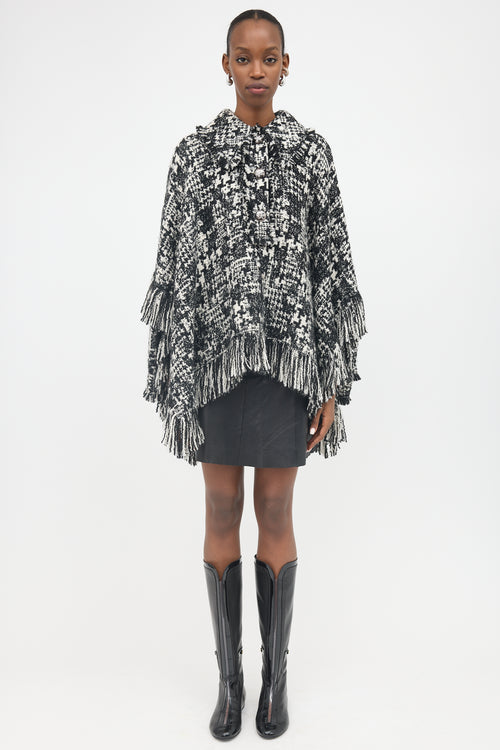 Dolce & Gabbana Tweed Fringe Cape