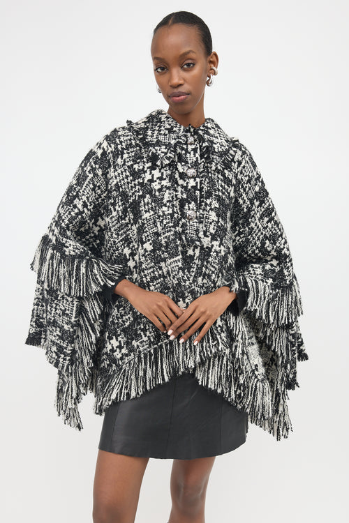 Dolce & Gabbana Tweed Fringe Cape