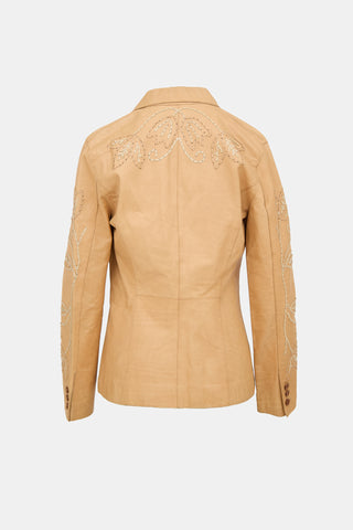 Dolce & Gabbana Vintage Leather Floral Blazer