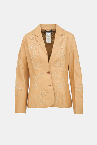 Dolce & Gabbana Vintage Leather Floral Blazer