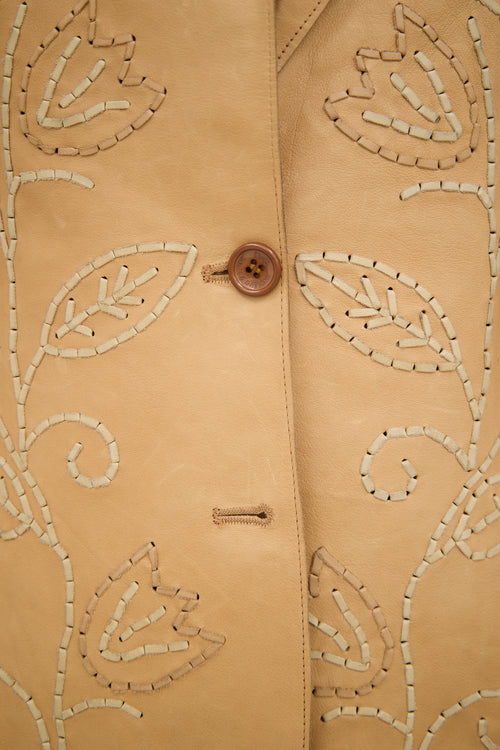 Dolce & Gabbana Vintage Leather Floral Blazer