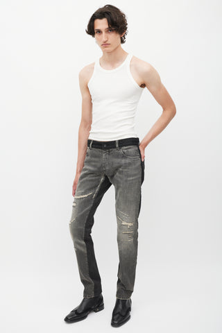 Dolce & Gabbana Washed Black Distressed Skinny Jeans
