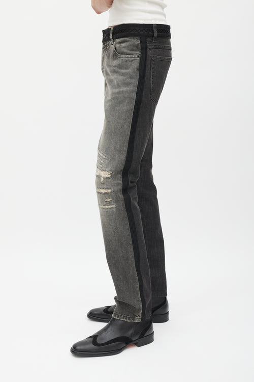 Dolce & Gabbana Washed Black Distressed Skinny Jeans