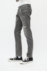 Dolce & Gabbana Washed Grey Distressed Slim Jeans