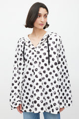 Dolce & Gabbana White & Black Polka Dot Rain Cape