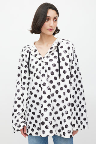Dolce & Gabbana White & Black Polka Dot Rain Cape
