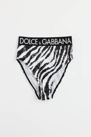 Dolce & Gabbana Sequin Pattern Swim Brief