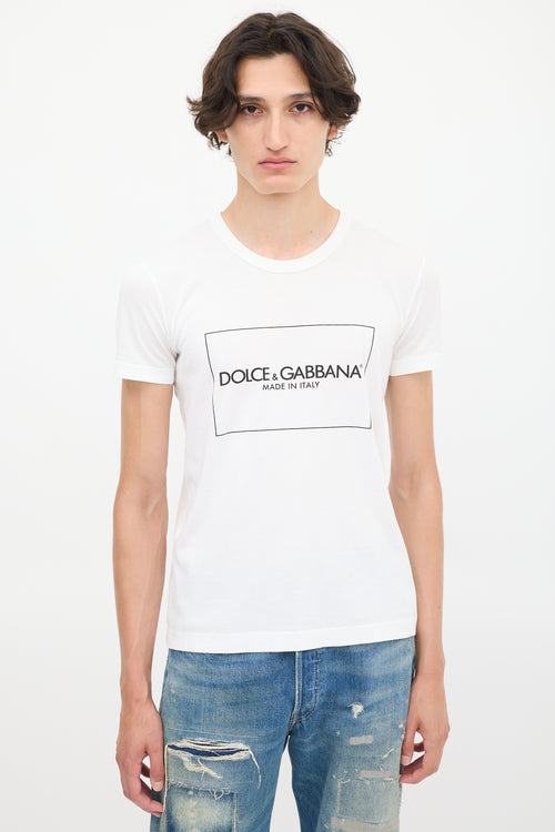 Dolce & Gabbana White Box Logo & Label T-Shirt