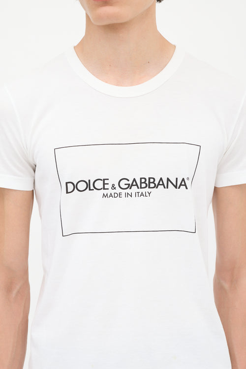 Dolce & Gabbana White Box Logo & Label T-Shirt